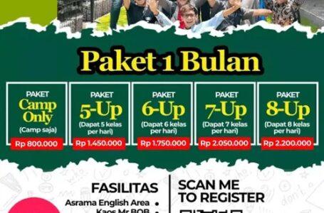 Paket Kursus 1 Bulan - Mr. BOB Kampung Inggris