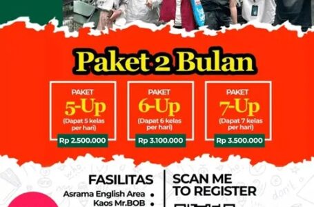 Paket Kursus 2 Bulan - Mr. BOB Kampung Inggris