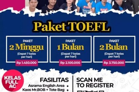 Paket TOEFL - Mr. BOB Kampung Inggris