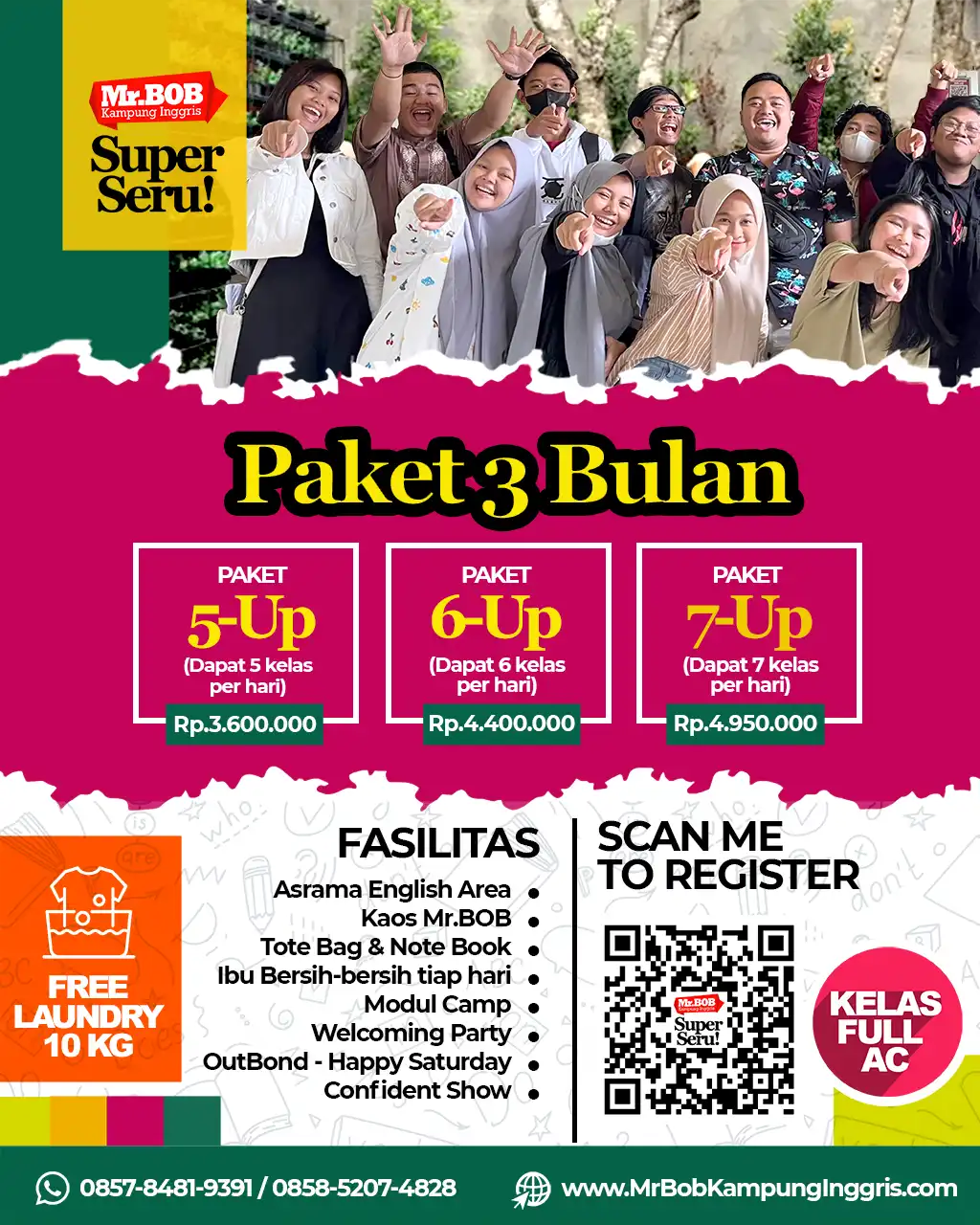 PAKET KURSUS 3 BULAN MR BOB KAMPUNG INGGRIS 2024