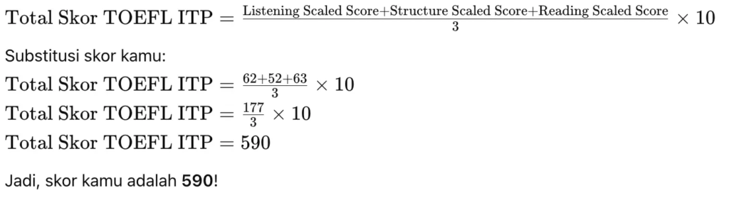 Menghitung skor toefl itp 1 - Mr.BOB Kampung Inggris
