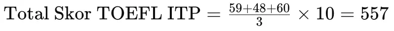 Menghitung skor toefl itp 2 - Mr.BOB Kampung Inggris