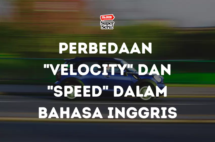 Perbedaan Velocity dan Speed dalam Bahasa Inggris - Mr.BOB Kampung Inggris