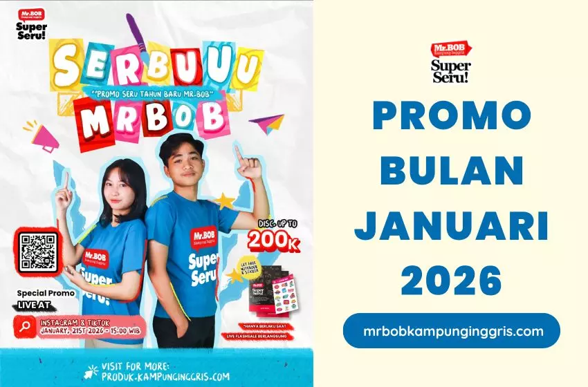 Promo Mr.BOB Kampung Inggris Januari 2026 - SERBU PROMO SUPER SERU